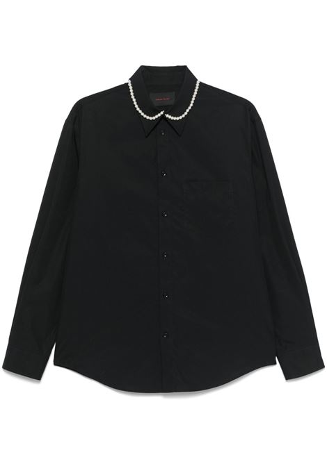 Camicia con perle sintetiche in nero Simone Rocha - uomo